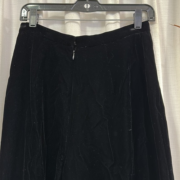 Women’s Vintage Oleg Cassini Black Tie Black Velvet Fully Lined Wide Leg Pants 8 - Picture 5 of 6
